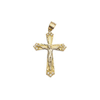 Two-Tone Diamond-Cut Cross Pendant (14K)