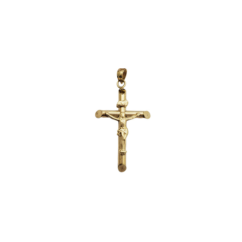 Tube Cross Crucifix Pendant (14K)