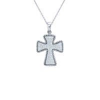 Milgrain Cross Necklace (Silver)