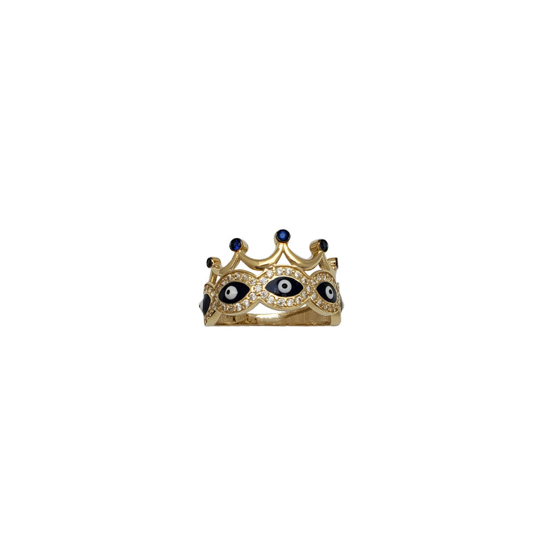 Crown Evil Eye Ring (14K)