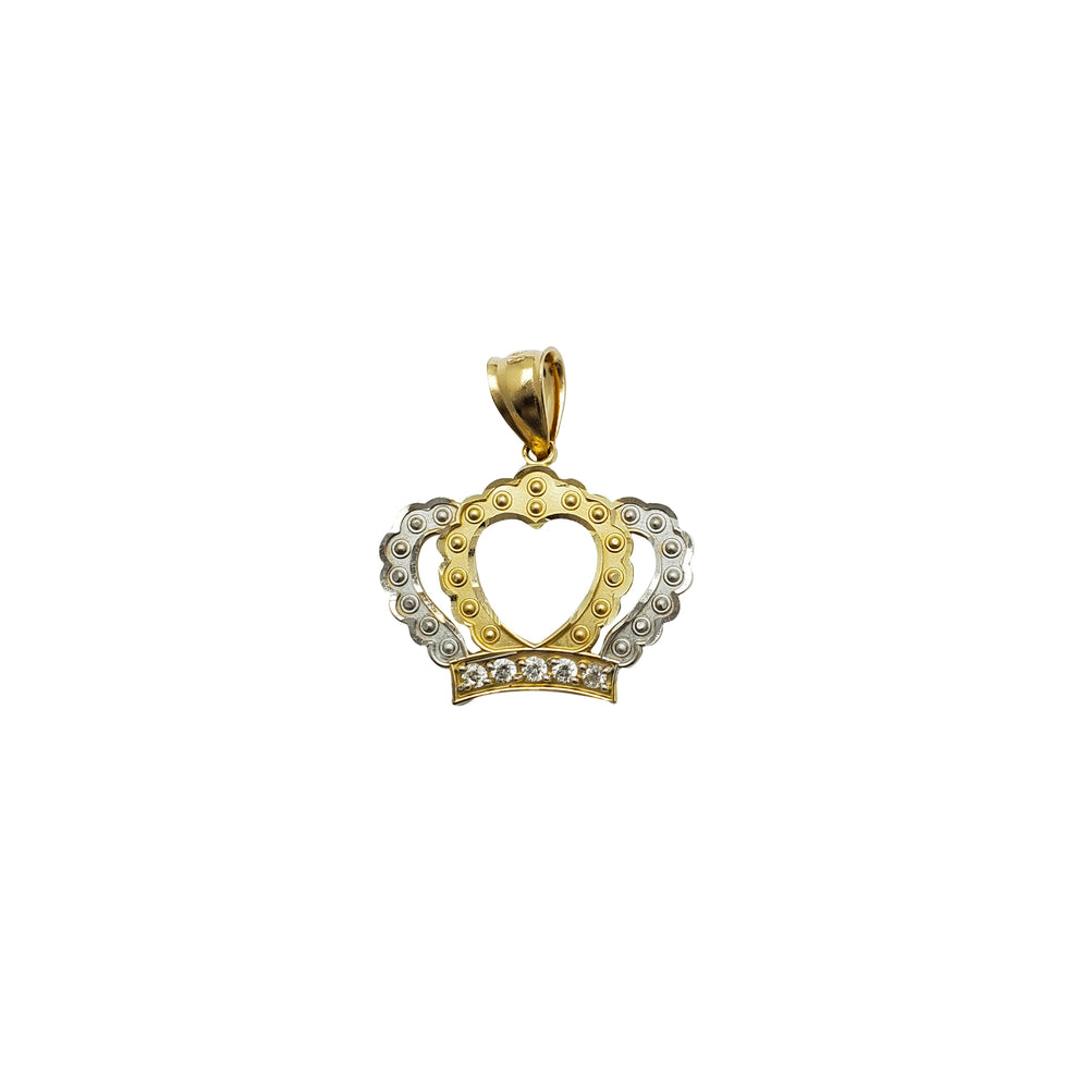 Two-tone Outline Crown Pendant (14K)