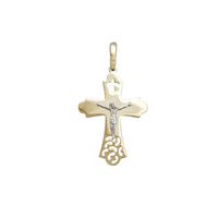 Two Tone Crucifix Pendant (14K)