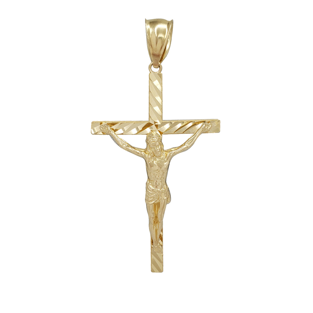Diamond-Cut Crucifix Pendant (14K)