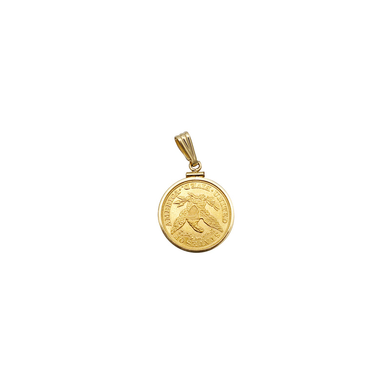 Five D. Gold Coin Pendant 1901 (14K)