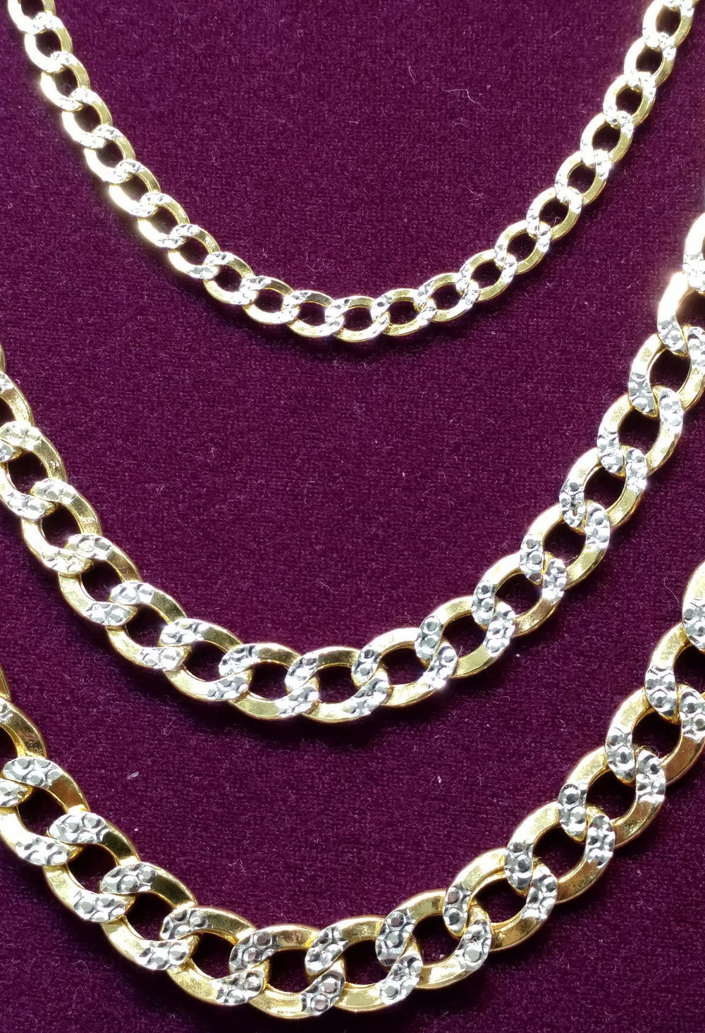 Two-Tone Lightweight Flat-Link Cuban Necklace 10K - Lucky Diamond 恆福珠寶金行 New York City 169 Canal Street 10013 Jewelry store Playboi Charlie Chinatown @luckydiamondny 2124311180