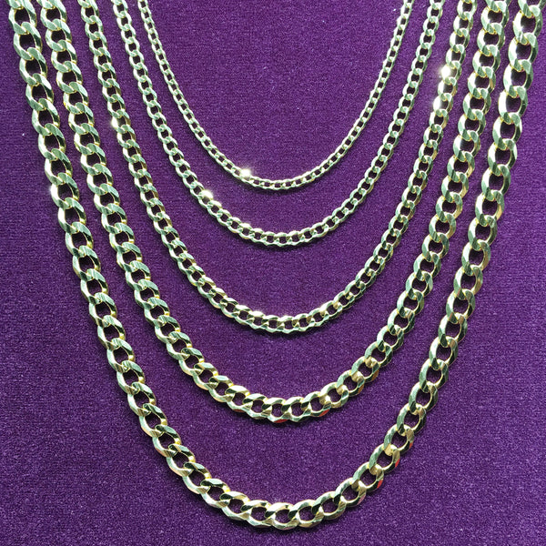 Flat-Link Cuban Chain Silver (Yellow) - Popular Jewelry