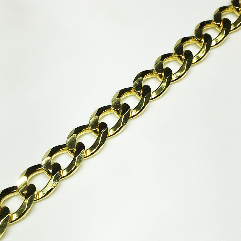 Flat-Link Cuban Chain Silver (Yellow) - Popular Jewelry