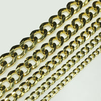 Düz Bağlı Kuba Zənciri Gümüş (Sarı) - Popular Jewelry
