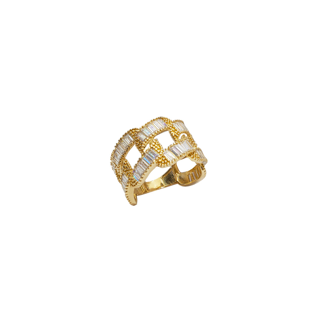 Cuban Baguette CZ Ring (14K)