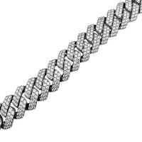Iced-Out Rhomboid Cuban Chain (Silver)