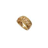 Yellow & White Diamond Cuban Link Ring (14K)
