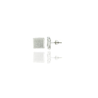 Round Diamond Square Stud Earrings (14K)