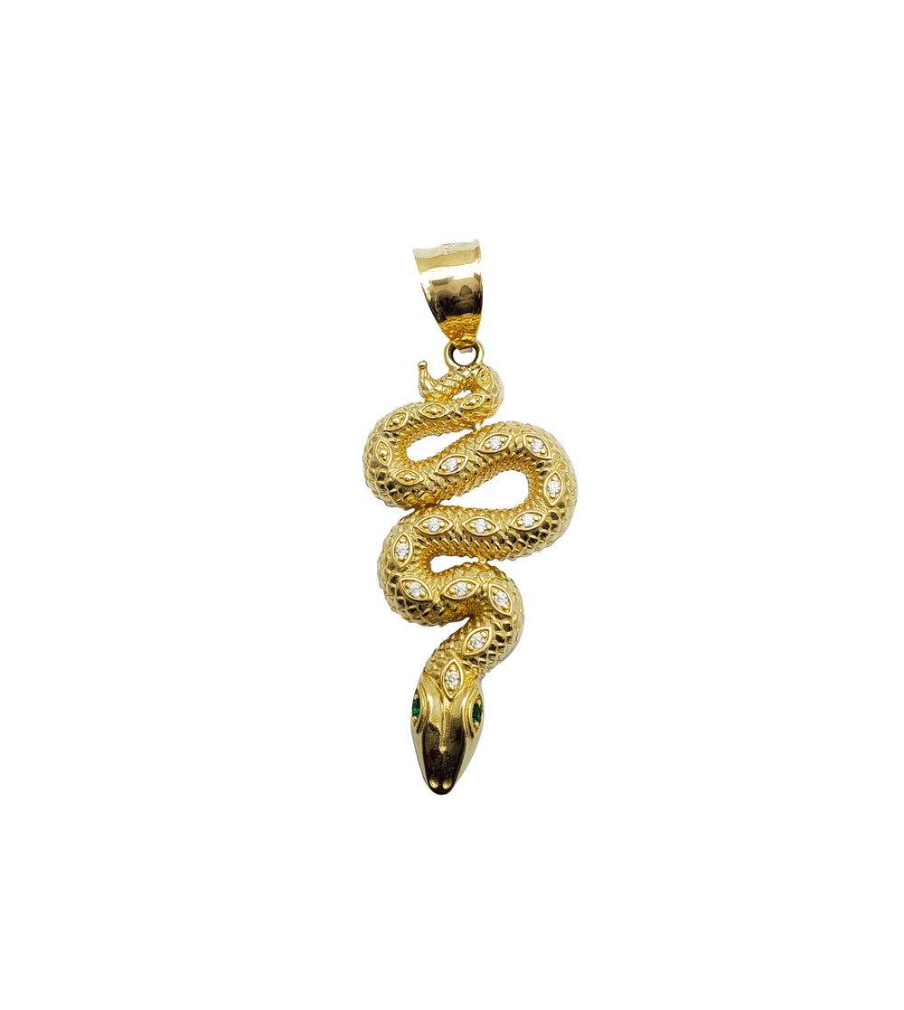 Molted Ice Snake Pendant (14K)