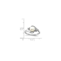 Cultured Button Pearl Ring (Siver)