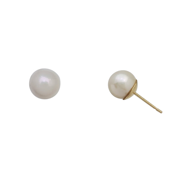 Cultured Pearl Stud Earrings (14K)