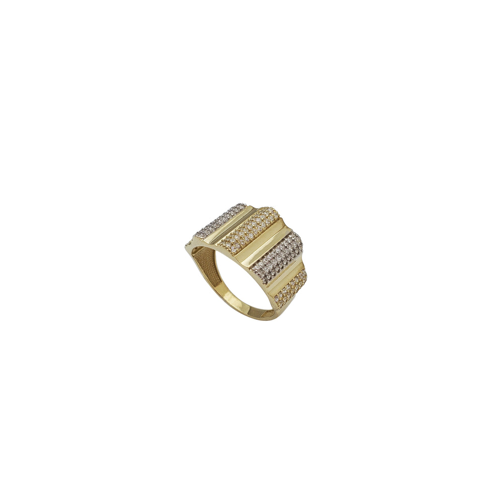 Iced Out Pleated Band Ring (14K)