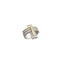Cubic Zirconia Baguette Jesus Ring (Silver)