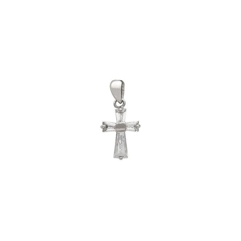 Cz Baguette Cross Pendant (Silver)