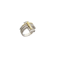 Cubic Zirconia Baguette Jesus Ring (Silver)