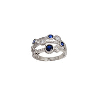 Blue and White Stones Ring (Silver)