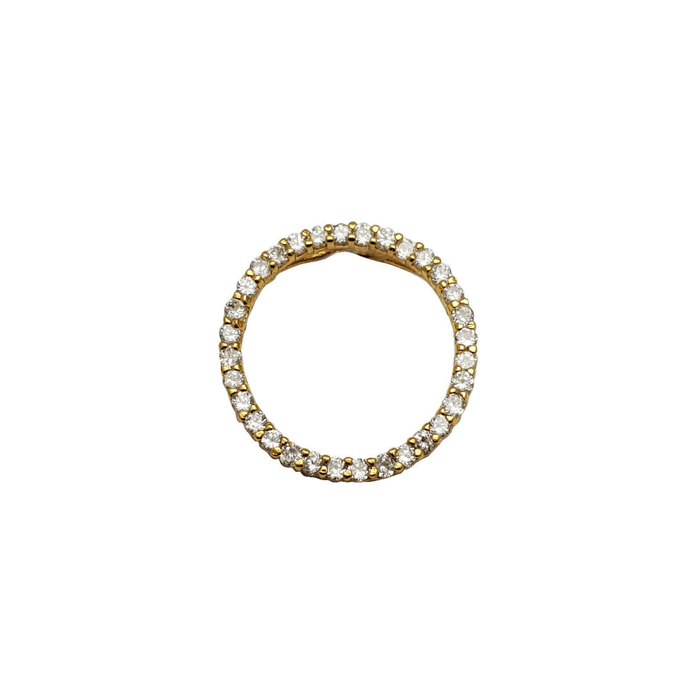 CZ Circle Pendant (14K)