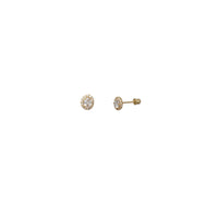 Zirconia  Stud Earrings (14K)