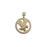 Yellow Gold Iced-Out Eagle Pendant (14K)