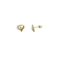 Half Heart Stud Earrings (14K)