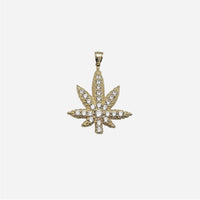 CZ Marijuana Leaf Pendant (10K)