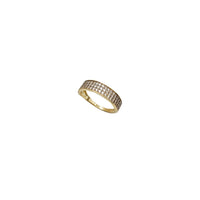 CZ vjenčani prsten s trostrukim zupcima (14K)