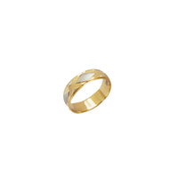 Rombi tekstuuriga abielupaela sõrmus (14K)