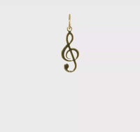 Glossy Treble Clef Pendant (14K)