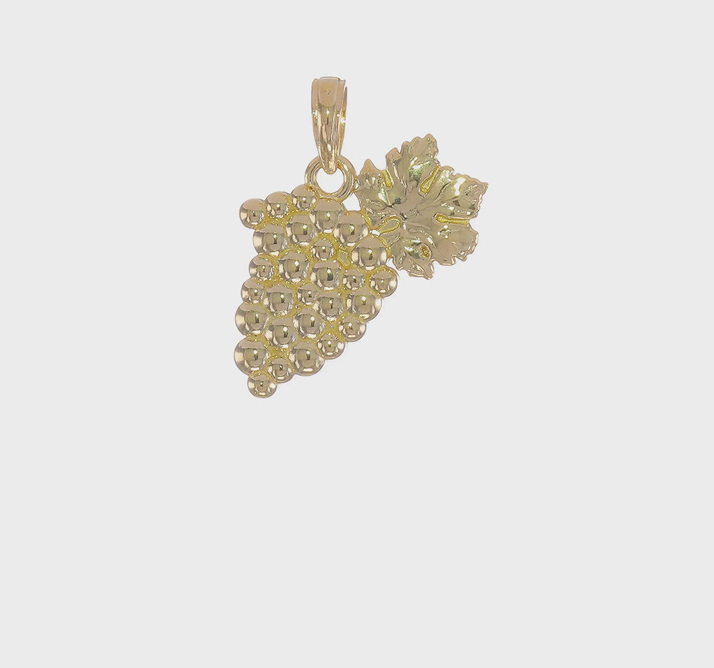 Golden Bunch of Grapes Pendant (14K) 360 - Popular Jewelry - New York