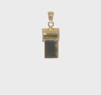 Wide Golden Whistle Pendant (14K) 360 - Popular Jewelry - New York