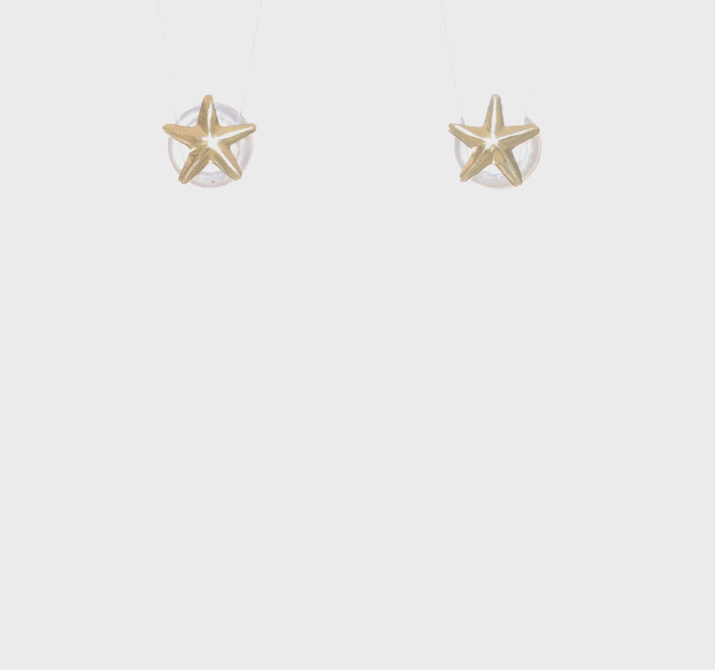 Star Stud 3D Earrings (14K) 360 - Popular Jewelry - New York