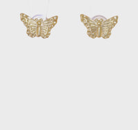 Glossy Butterfly Stud Earrings (14K)