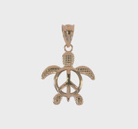 Peace Turtle Cut-Out Pendant (14K) 360 - Popular Jewelry - New York