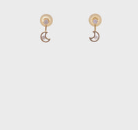 Dangling Moon Cubic Zirconia Earrings (14K) 360 - Popular Jewelry - New York