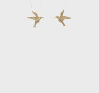Seagull Bird Friction Post Earrings (14K) 360 - Popular Jewelry - New York