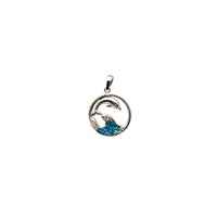 Blue Opal Circle Dolphin Pendant (Silver)