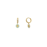 Our Lady of Guadalupe Dangling CZ Earrings (14K)