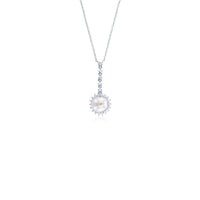 Dangling Pearl Necklace (Silver)