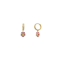 Our Lady of Guadalupe Dangling CZ Earrings (14K)
