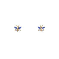 Zirconia Butterfly Stud Earrings (14K)