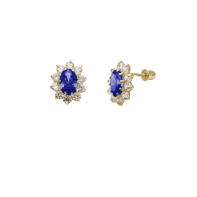 Marquise Flower Stud Earrings (14K)