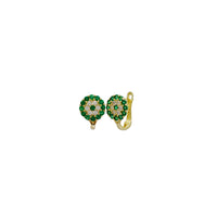 Iced-Out Flower Earrings (14K)
