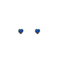 Zirconia Heart Stud Earrings (14K)