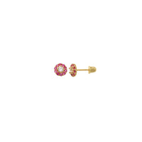 Round Cubic Zirconia Stud Earrings (14K)