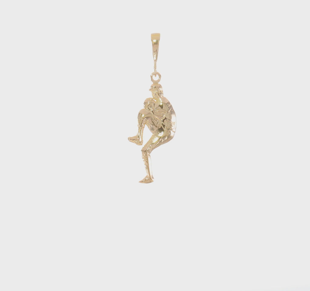 Baseball Pitcher 3D Pendant (14K) 360 - Popular Jewelry - New York