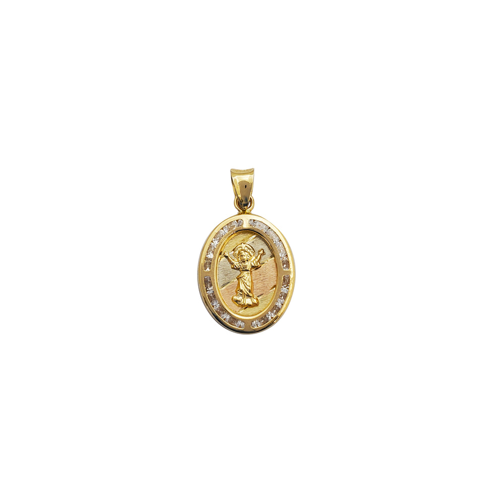 Cubic Zirconia Divine Child Pendant (14K)
